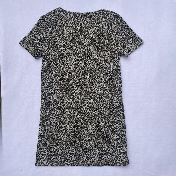 Mango MNG Cheetah Print Button Casual Shirt Dress Size M - Picture 3 of 7